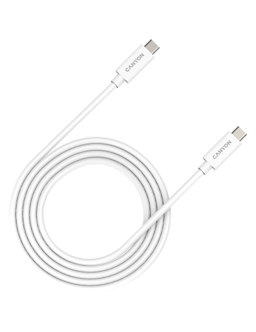 Кабел Canyon UC-42, U4-CC-5A2M-E, USB4 TYPE-C to TYPE-C cable assembly 20G 2m 5A 240W(ERP) with E-MARK, CE, ROHS, white - CNS-USBC42W