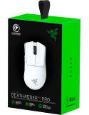 Безжична ергономична геймърска мишка Razer DeathAdder V3 Pro - White Edition, с кабел за презареждане USB Type C, 30000DPI - RZ01-04630200-R3G1