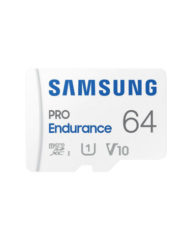 SD карта Samsung 64GB micro SD PRO Endurance, Adapter, Class10, Waterproof, Magnet-proof, Temperature-proof, X-ray-proof, Read 100 MB/s - Write 30 MB/s - MB-MJ64KA/EU