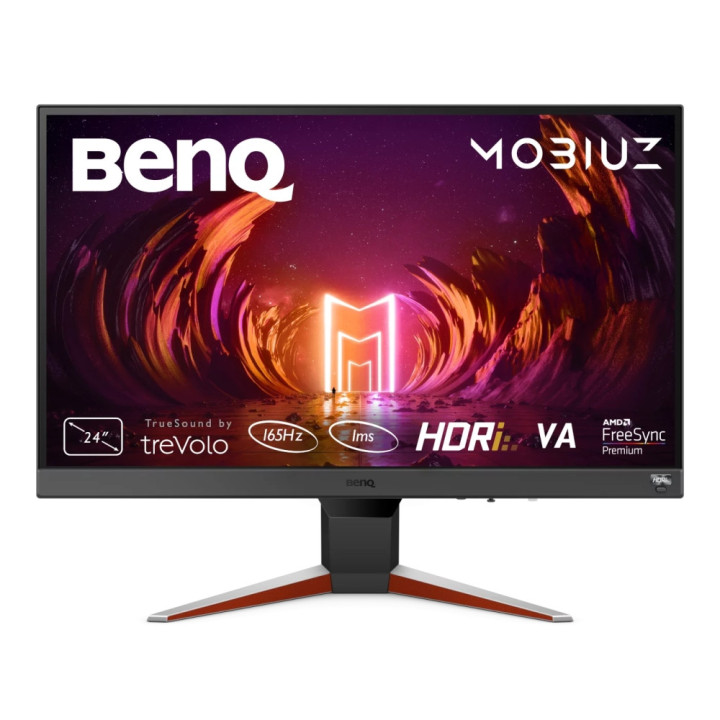 Монитор BenQ MOBIUZ EX240N 23.8" VA, FHD FHD, 1ms 165Hz, 250 cd/m2, FreeSync Premium, HDMI 2.0, DP, HDRi, B.I.+, 2x 2.5W, Silver - 9H.LL6LB.QBE