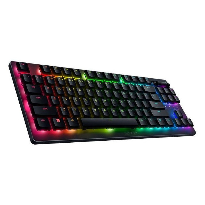 Безжична геймърска нископрофилна клавиатура Razer DeathStalker V2 Pro Tenkeyless,  Optical, Linear Red Switch, US Layout - RZ03-04370100-R3M1