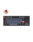 Геймърска механична клавиатура Keychron V3 TKL Knob QMK Frosted Black Translucent, Keychron K Pro Red Switch, RGB Backlight - V3-C1