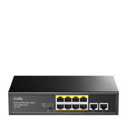 Суич Cudy FS1010P, 8 портов, 10/100, PoE  Switch 150W, 2 x Uplink порта