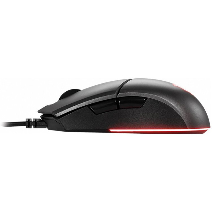 Геймърска мишка MSI CLUTCH GM11 Gaming Mouse, 89g, PixArt PMW-3325 Optical Sensor, 5000 DPI, RGB, OMRON Swtiches Rated for 10 Million Clicks, 6 Programmable Buttons