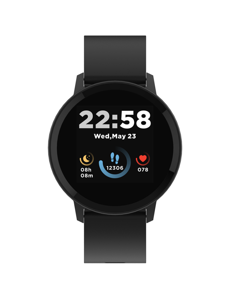 Смарт часовник Canyon CNS-SW63PP, 1.3"(3.30 cm) TFT дисплей, до 4 дни време на работа, Bluetooth 5.0, IP68, съвместим с Android 6.0+, iOS 12.0+, черен - CNS-SW63BB