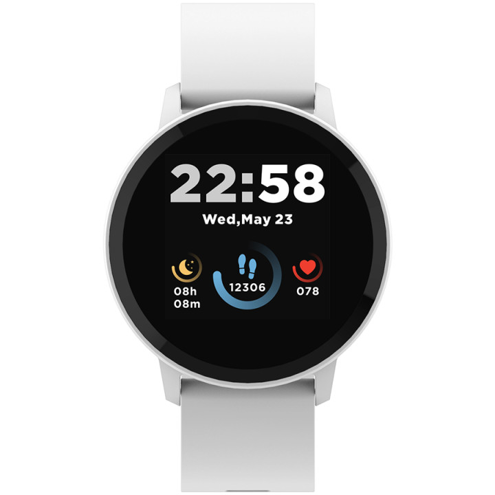 Смарт часовник Canyon CNS-SW63PP, 1.3"(3.30 cm) TFT дисплей, до 4 дни време на работа, Bluetooth 5.0, IP68, съвместим с Android 6.0+, iOS 12.0+, сребрист - CNS-SW63SW