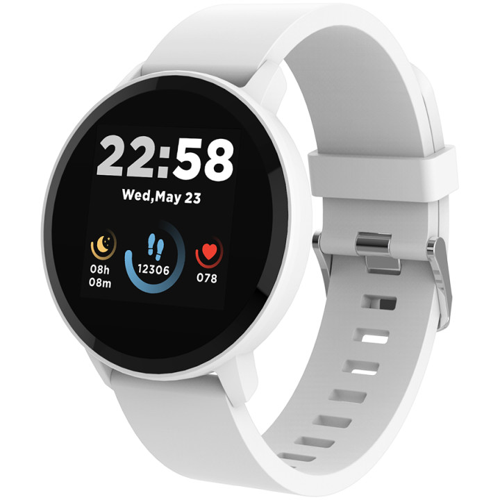 Смарт часовник Canyon CNS-SW63PP, 1.3"(3.30 cm) TFT дисплей, до 4 дни време на работа, Bluetooth 5.0, IP68, съвместим с Android 6.0+, iOS 12.0+, сребрист - CNS-SW63SW