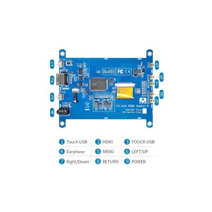 Информационен дисплей 5" 800*480 USB
