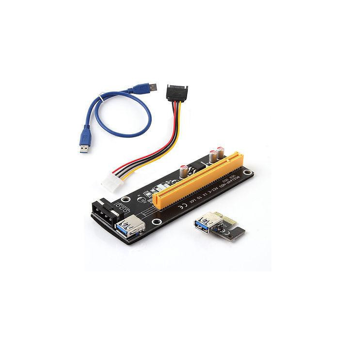 Конвертор Estillo Riser Card 6 Pin, PCI-Е x 1 към PCI-Е x16, USB 3.0