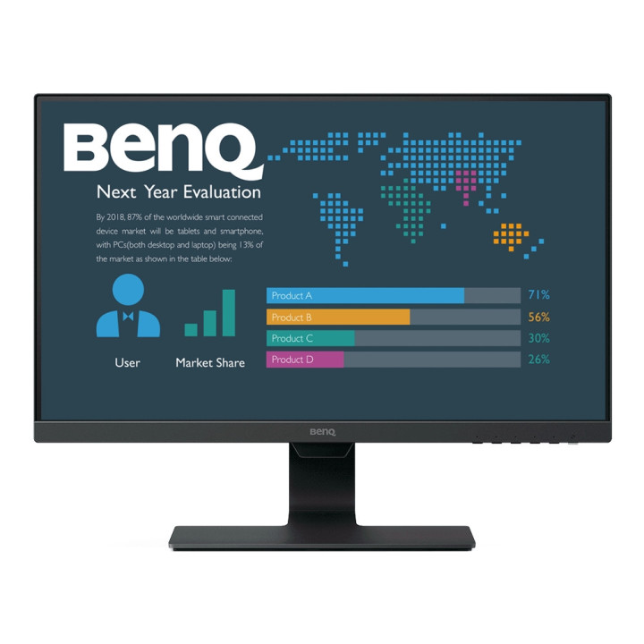 Монитор Benq BL2480, 23.8'' IPS, 5ms, FHD, Stylish Eye Care Monitor, 250cd/m2, VGA, HDMI, DP, Audio Line In, Speakers, Tilt, Slim Bezel Design, Black - 9H.LH1LA.CBE