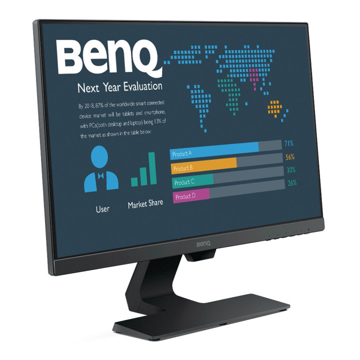 Монитор Benq BL2480, 23.8'' IPS, 5ms, FHD, Stylish Eye Care Monitor, 250cd/m2, VGA, HDMI, DP, Audio Line In, Speakers, Tilt, Slim Bezel Design, Black - 9H.LH1LA.CBE