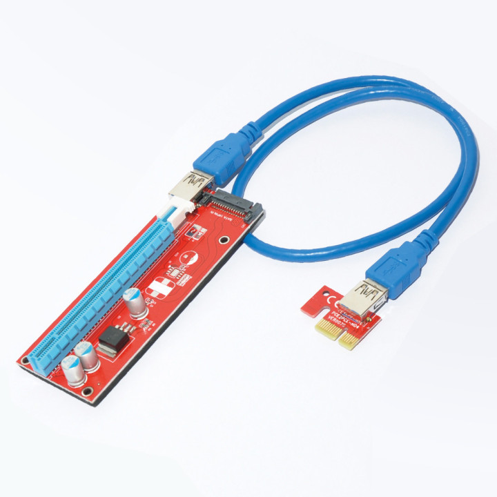 USB 3.0 PCI-E Express 1x To 16x Extender Riser Card Adapter Power Cable Mining