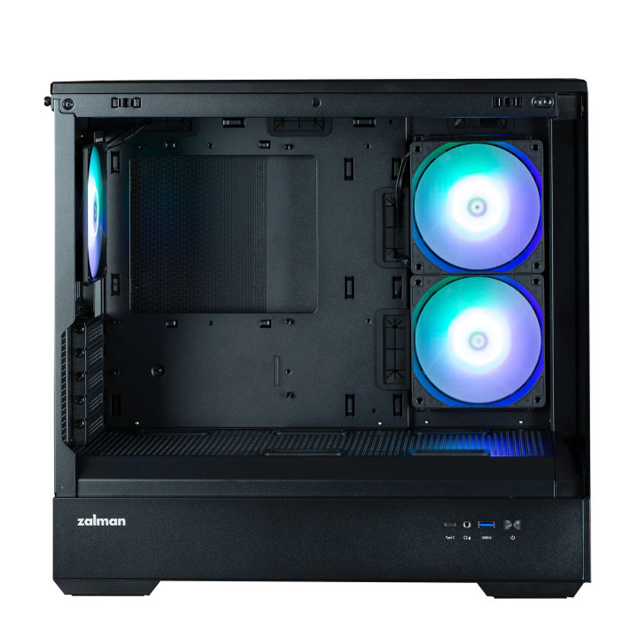 Кутия за компютър Zalman P30 Black, mATX, aRGB, Tempered Glass - ZM-P30-BK