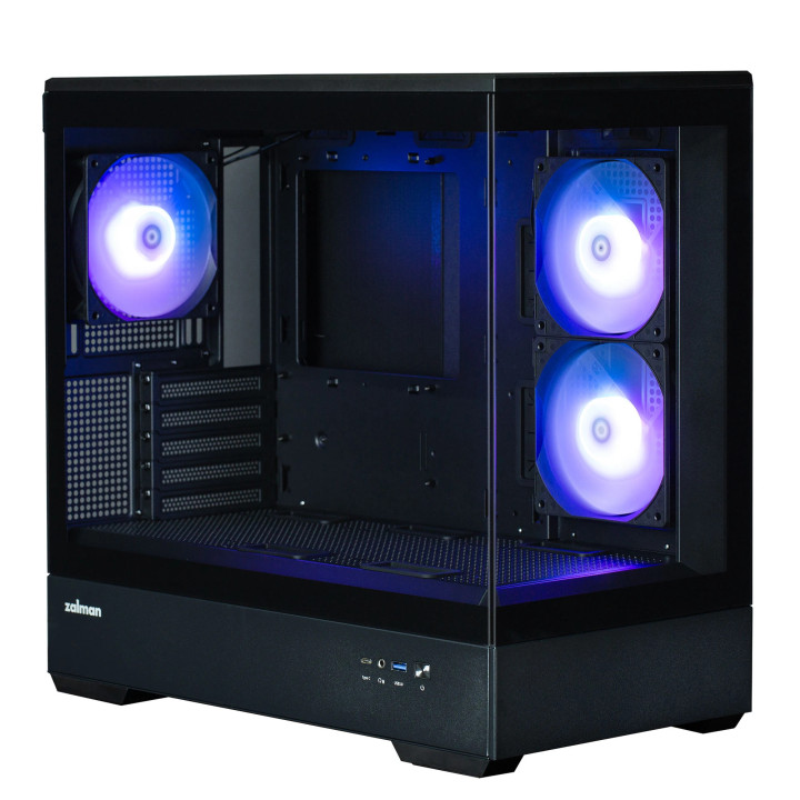 Кутия за компютър Zalman P30 Black, mATX, aRGB, Tempered Glass - ZM-P30-BK