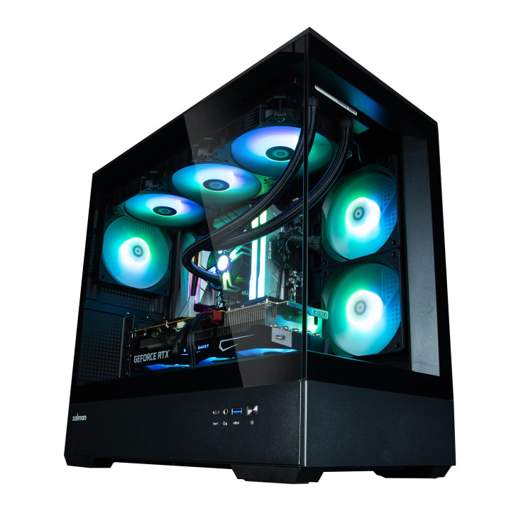 Кутия за компютър Zalman P30 Black, mATX, aRGB, Tempered Glass - ZM-P30-BK