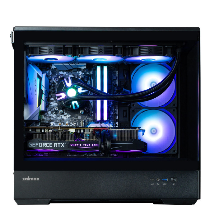 Кутия за компютър Zalman P30 Black, mATX, aRGB, Tempered Glass - ZM-P30-BK
