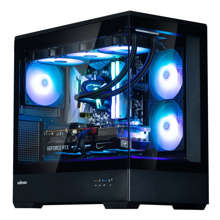 Кутия за компютър Zalman P30 Black, mATX, aRGB, Tempered Glass - ZM-P30-BK