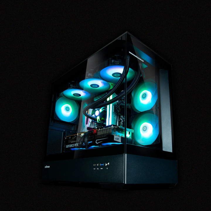 Кутия за компютър Zalman P30 Black, mATX, aRGB, Tempered Glass - ZM-P30-BK