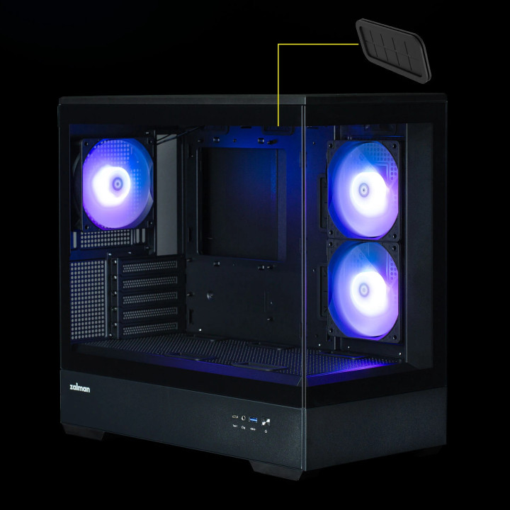 Кутия за компютър Zalman P30 Black, mATX, aRGB, Tempered Glass - ZM-P30-BK