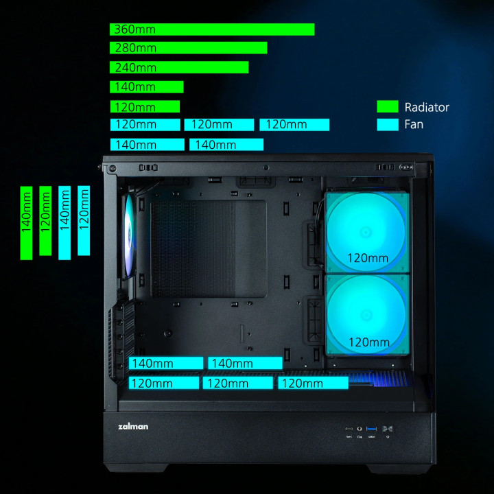 Кутия за компютър Zalman P30 Black, mATX, aRGB, Tempered Glass - ZM-P30-BK