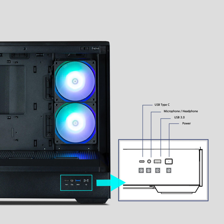 Кутия за компютър Zalman P30 Black, mATX, aRGB, Tempered Glass - ZM-P30-BK