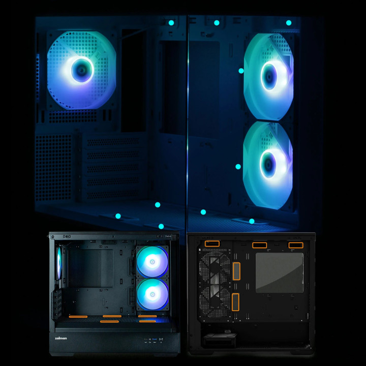 Кутия за компютър Zalman P30 Black, mATX, aRGB, Tempered Glass - ZM-P30-BK