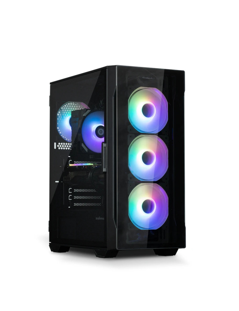Кутия за компютър Zalman I3 NEO TG Black, ATX, aRGB, Tempered Glass - ZM-I3-NEO-TG-Black