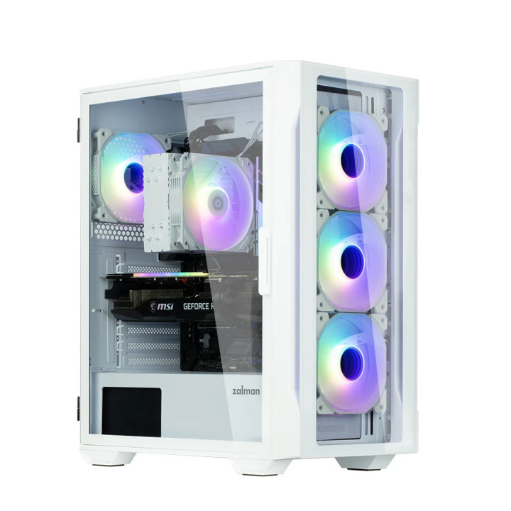 Кутия за компютър Zalman I3 NEO TG White, ATX, aRGB, Tempered Glass - ZM-I3-NEO-TG-White
