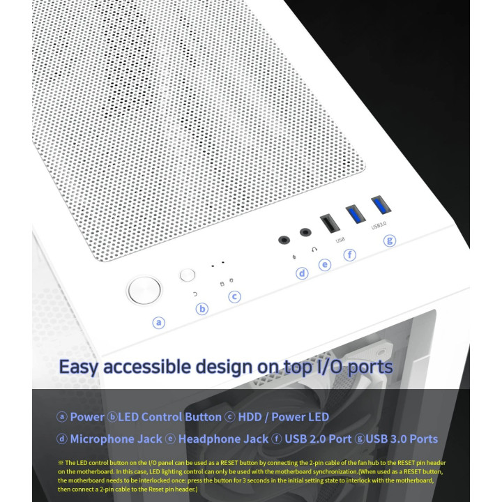 Кутия за компютър Zalman I3 NEO TG White, ATX, aRGB, Tempered Glass - ZM-I3-NEO-TG-White