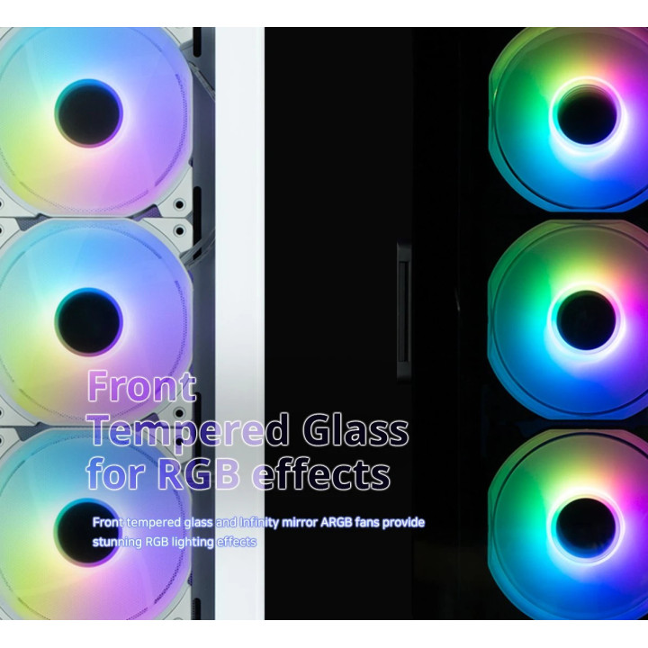 Кутия за компютър Zalman I3 NEO TG White, ATX, aRGB, Tempered Glass - ZM-I3-NEO-TG-White