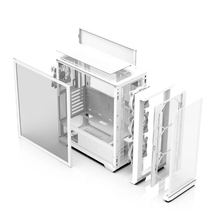 Кутия за компютър Zalman Z10 DUO White, EATX, Mesh, Tempered Glass - ZM-Z10-DUO-WHITE