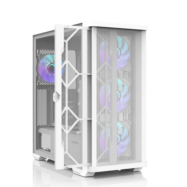 Кутия за компютър Zalman Z10 DUO White, EATX, Mesh, Tempered Glass - ZM-Z10-DUO-WHITE