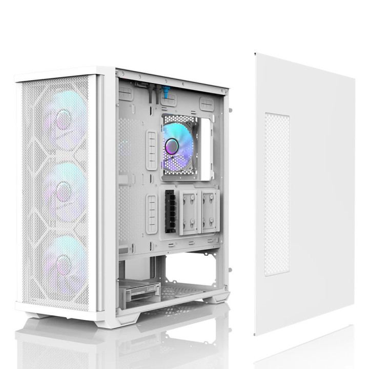 Кутия за компютър Zalman Z10 DUO White, EATX, Mesh, Tempered Glass - ZM-Z10-DUO-WHITE