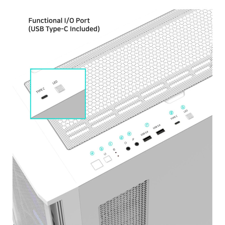 Кутия за компютър Zalman Z10 DUO White, EATX, Mesh, Tempered Glass - ZM-Z10-DUO-WHITE