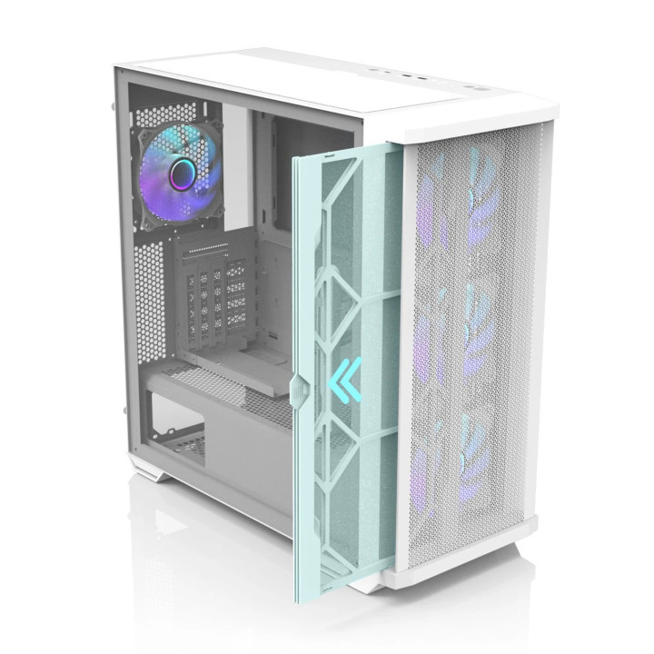 Кутия за компютър Zalman Z10 DUO White, EATX, Mesh, Tempered Glass - ZM-Z10-DUO-WHITE