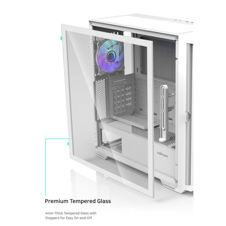 Кутия за компютър Zalman Z10 DUO White, EATX, Mesh, Tempered Glass - ZM-Z10-DUO-WHITE