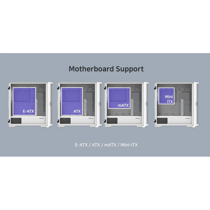 Кутия за компютър Zalman Z10 DUO White, EATX, Mesh, Tempered Glass - ZM-Z10-DUO-WHITE