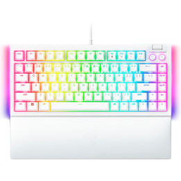 Геймърска клавиатура Razer BlackWidow V4 75% White, US Layout,  Mechanical Switches (Tactile), Razer Chroma RGB, Detachable Type C Cable - RZ03-05001700-R3M1
