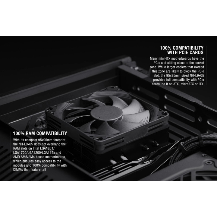 Охладител Noctua NH-L9x65 chromax.black, LGA1851/1700/1200/AM5 - NH-L9x65.CH.BK