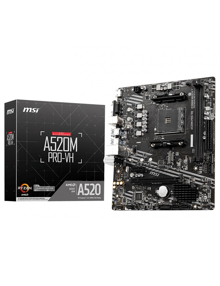 Дънна платка MSI A520M PRO, AM4, 2xDDR4, mATX