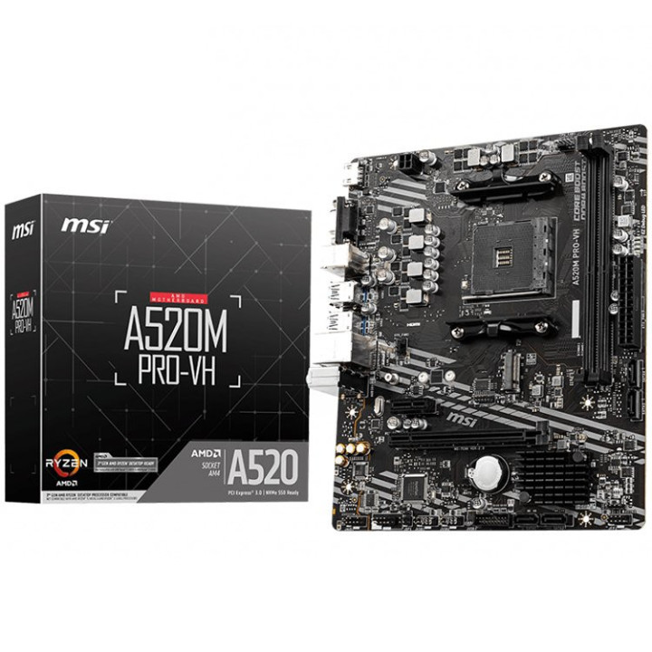 Дънна платка MSI A520M PRO, AM4, 2xDDR4, mATX
