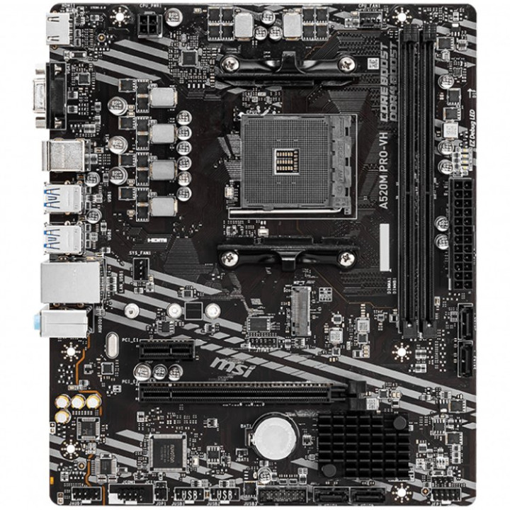 Дънна платка MSI A520M PRO, AM4, 2xDDR4, mATX