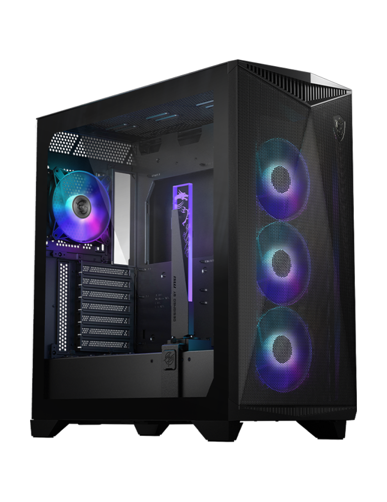 Кутия за компютър MSI MPG GUNGNIR 300R AIRFLOW, Mid-Tower, E-ATX/ATX/M-ATX/ITX, Type-C, ARGB Hub, 4x 120mm ARGB Fans,TG