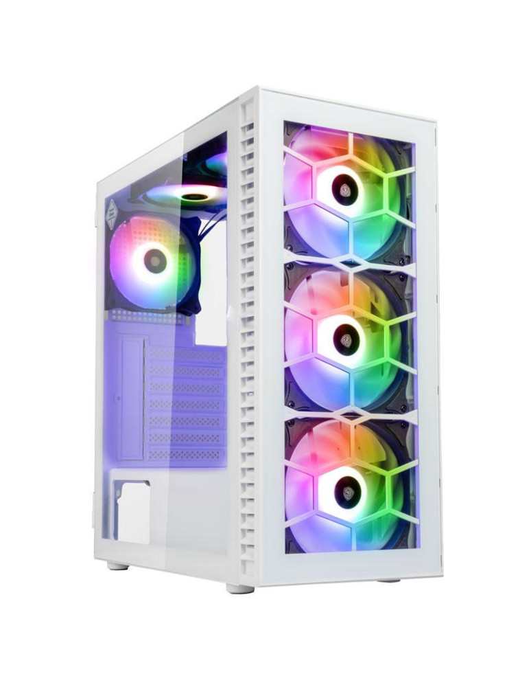 Кутия за компютър Kolink Observatory HF ARGB TG Mid-Tower, Бял - GEKL-131