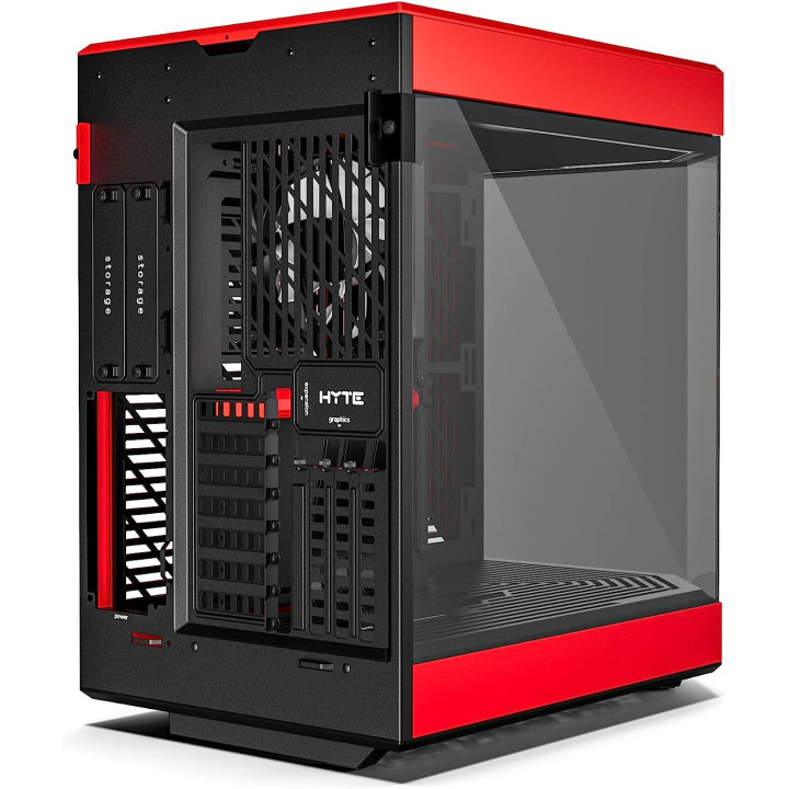 Кутия за компютър HYTE Y60 Tempered Glass, Mid-Tower, Черен и Червен