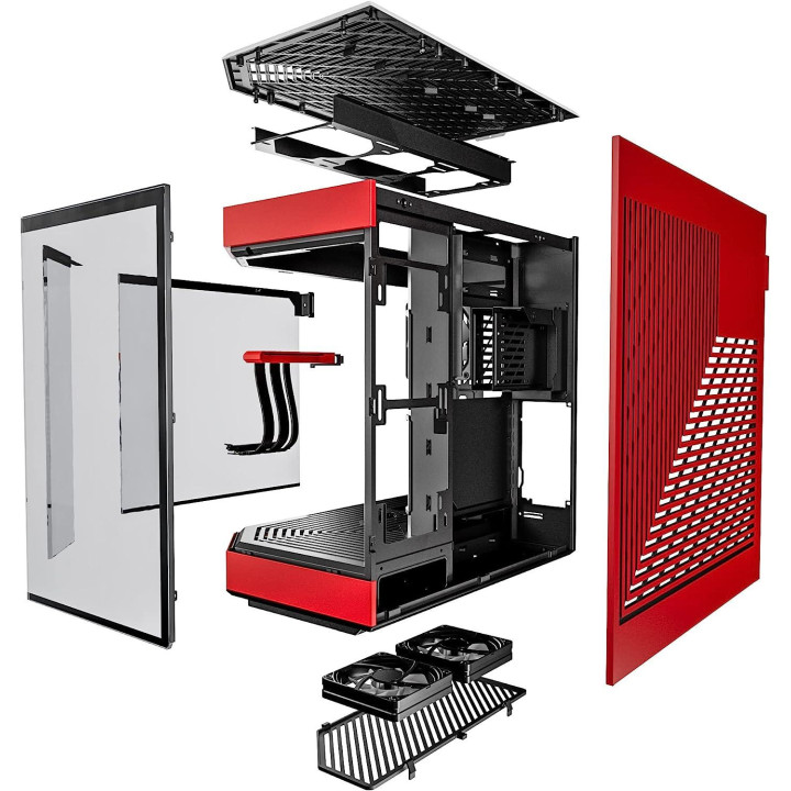 Кутия за компютър HYTE Y60 Tempered Glass, Mid-Tower, Черен и Червен