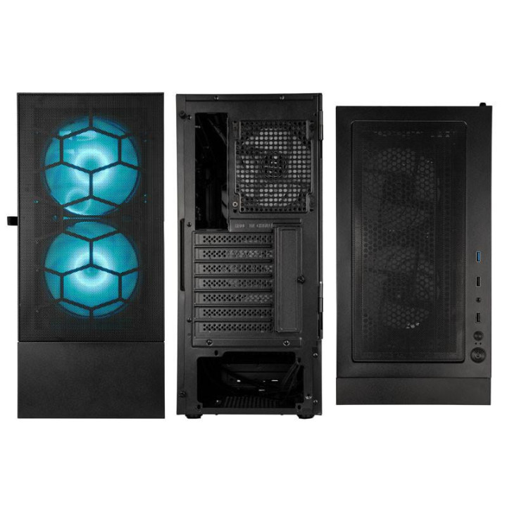 Кутия за компютър Kolink Observatory MX Mesh ARGB TG Mid-Tower, черен