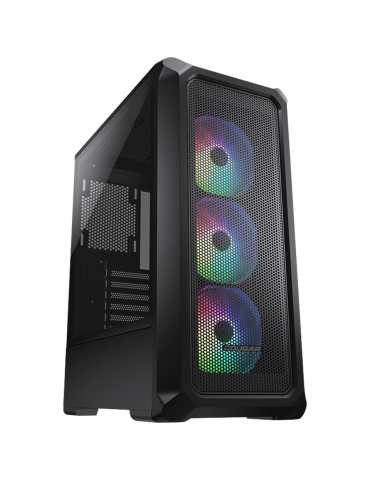 Кутия за компютър Cougar Archon 2 Mesh RGB (Black), Mid Tower, 3x 120 ARGB Fans, Tempered Glass, ATX - CG385CC500001