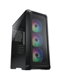 Кутия за компютър Cougar Archon 2 Mesh RGB (Black), Mid Tower, 3x 120 ARGB Fans, Tempered Glass, ATX - CG385CC500001