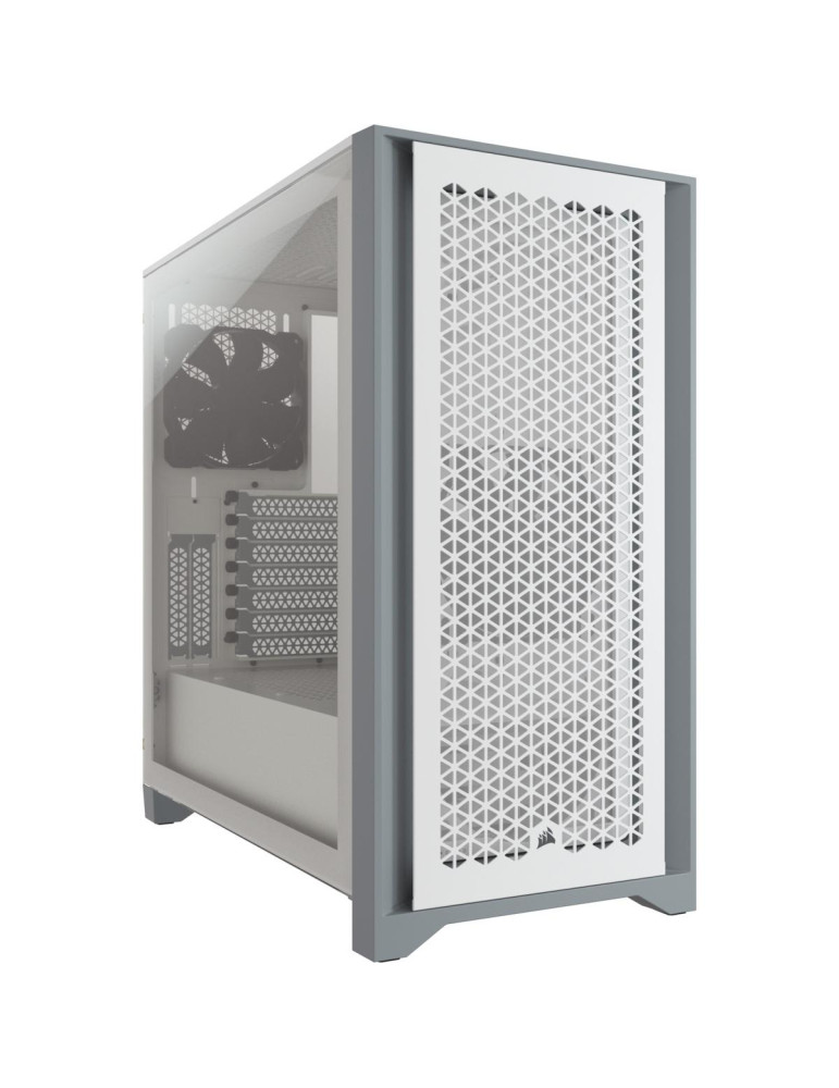 Кутия за компютър Corsair 4000D Airflow Mid Tower, Tempered Glass, бял - CC-9900010-SI